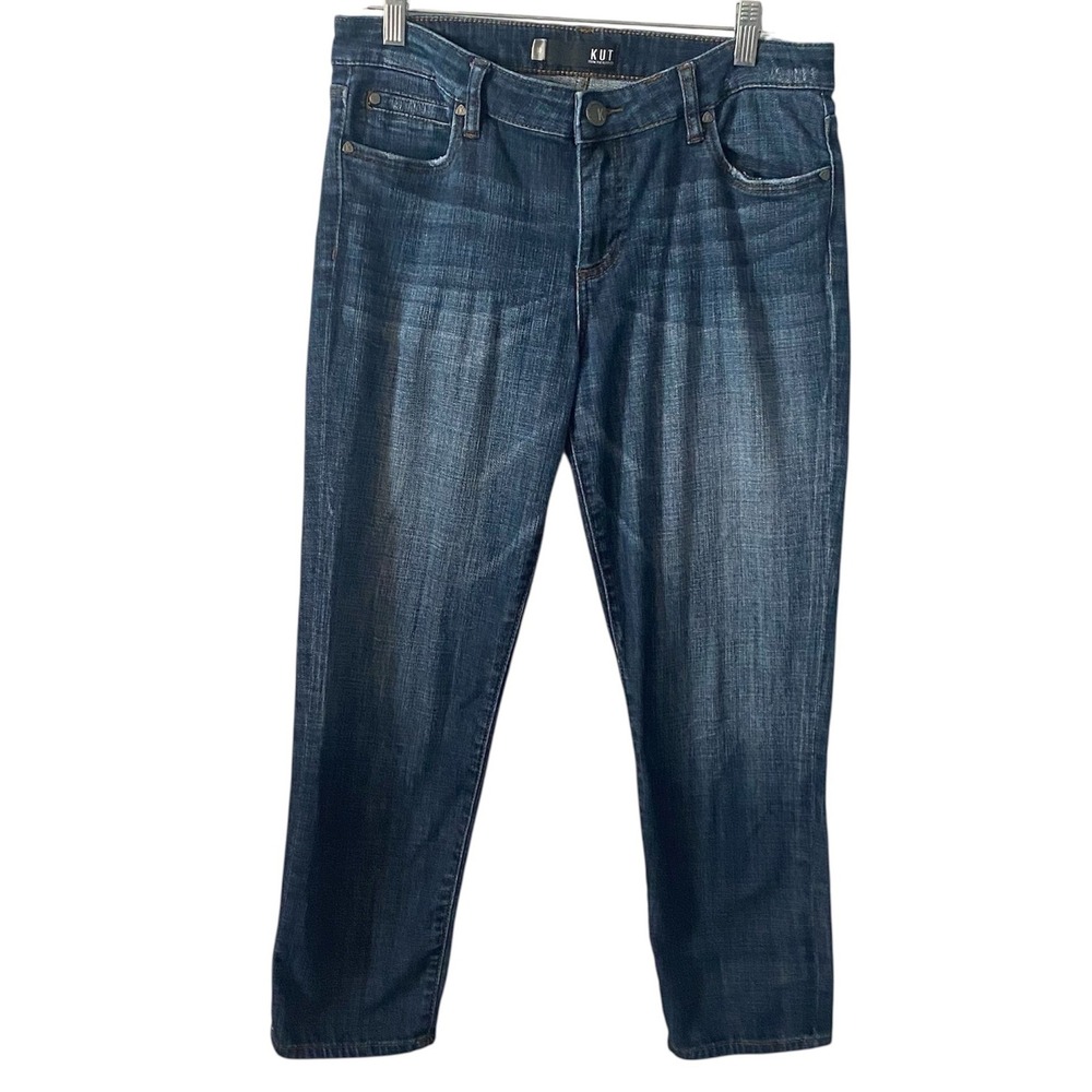Kut from the Kloth Catherine Ankle Straight Leg Jeans Dark‎ Wash Size 10